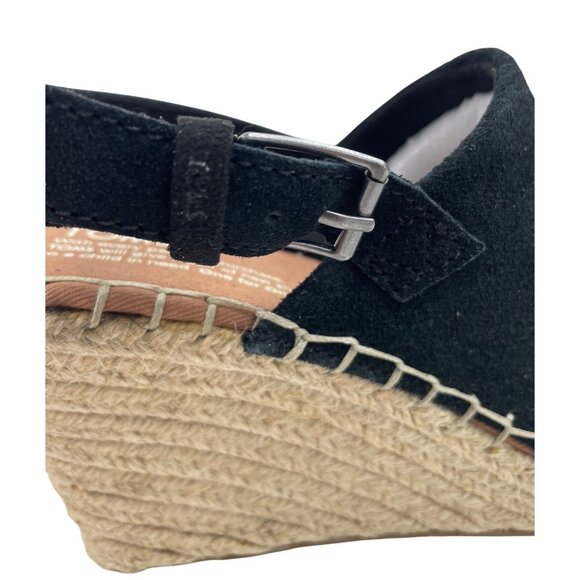 TOMS Monica Espadrille Black Wedge Sandals Womens Size 7.5 - Picture 13 of 13